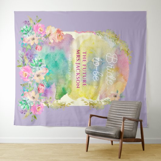 Brautparty der hellen Blumenprofusion Wandteppich (Beispiel (Horizontal))