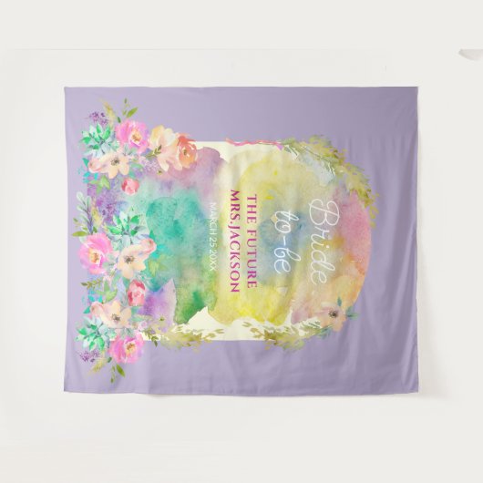 Brautparty der hellen Blumenprofusion Wandteppich (Vorderseite (Horizontal))