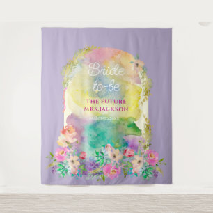 Brautparty der hellen Blumenprofusion Wandteppich