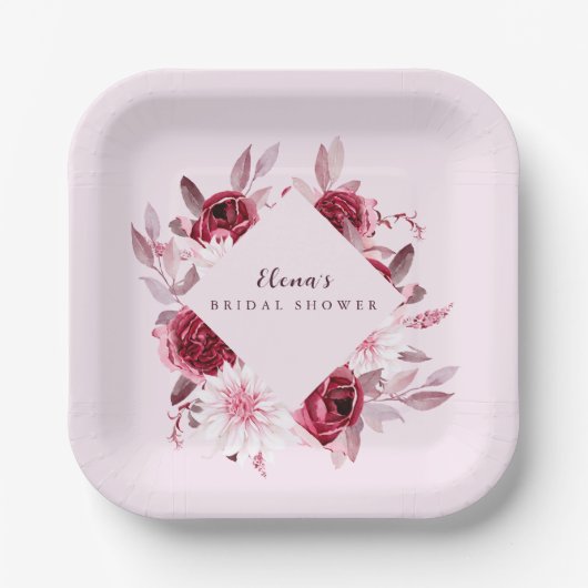 Brautparty der Herbstromantik Pappteller (Vorderseite)