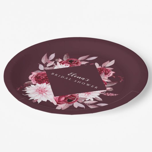 Brautparty der Herbstromantik Pappteller (Schrägansicht)