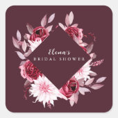 Brautparty der Herbstromantik Quadratischer Aufkleber (Vorderseite)