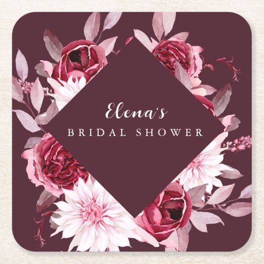 Brautparty der Herbstromantik Rechteckiger Pappuntersetzer (Vorderseite)