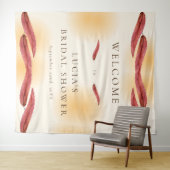 Brautparty der Kalligraphie Herbstleaf willkommen Wandteppich (Beispiel (Horizontal))