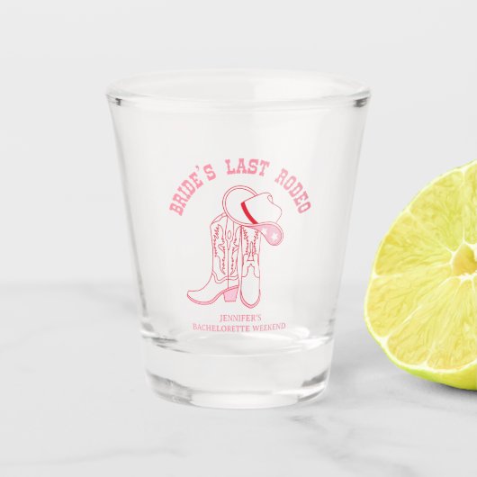 Brautparty der letzten Rodeo-Bachelorette Schnapsglas (Vorderseite)