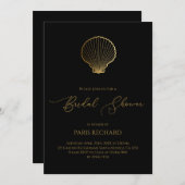 Brautparty der Minimalistischen Muschel Einladung (Vorne/Hinten)