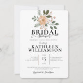 Brautparty der modernen Blume Einladung (Vorderseite)