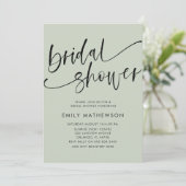 Brautparty der modernen Tongrauen Einladung (Stehend Vorderseite)