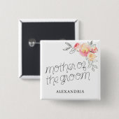 Brautparty der Mutter des Bräutigams Button (Vorne & Hinten)