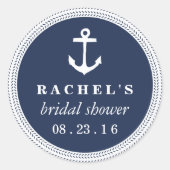 Brautparty der Nautic Rope Braid Runder Aufkleber (Vorderseite)