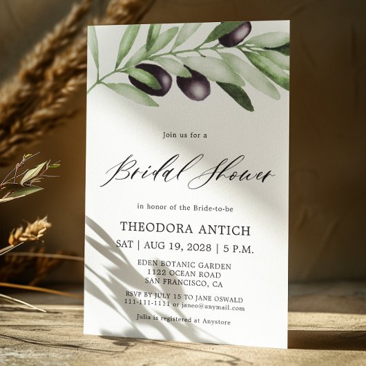 Brautparty der Olive Branches Einladung