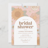 Brautparty der Retro-Wildblume Einladung (Vorderseite)