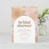 Brautparty der Retro-Wildblume Einladung (Stehend Vorderseite)