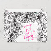 Brautparty der Rezept-Karte | Schwarz-weiß Postkarte (Vorne/Hinten)