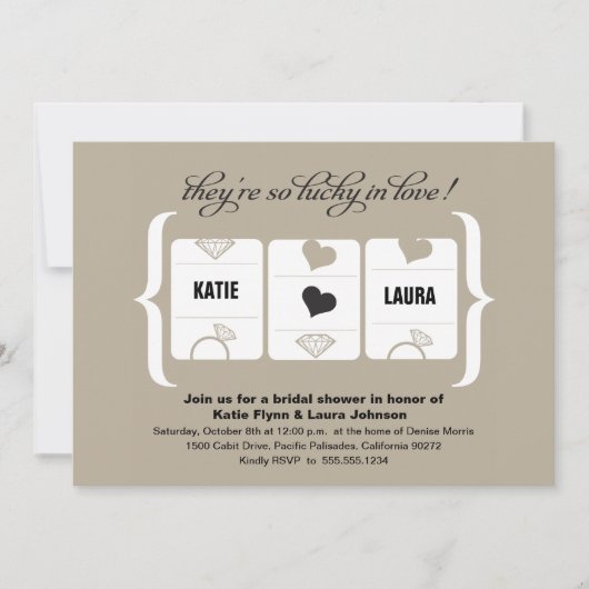 Brautparty der Schlitzmaschine Einladung (Vorderseite)