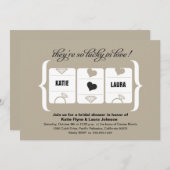 Brautparty der Schlitzmaschine Einladung (Vorne/Hinten)