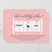 Brautparty der Schlitzmaschine Einladung (Vorne/Hinten)