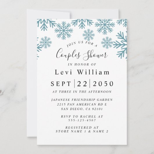 Brautparty der Schneeflocken Einladung (Vorderseite)