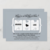 Brautparty der Silver Grau Black Slot Maschine Einladung (Vorne/Hinten)