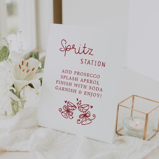 Brautparty der Spritz-Station Sockelschild