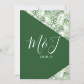 Brautparty der tropischen geometrischen Palmenoase Einladung (Rückseite)