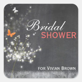 Brautparty der verzauberten Abend-Lüster Quadratischer Aufkleber