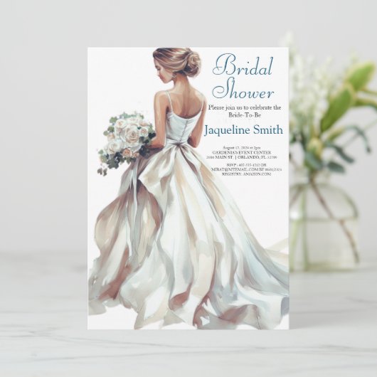 Brautparty der Wasserfarbenbrille Einladung (Stehend Vorderseite)