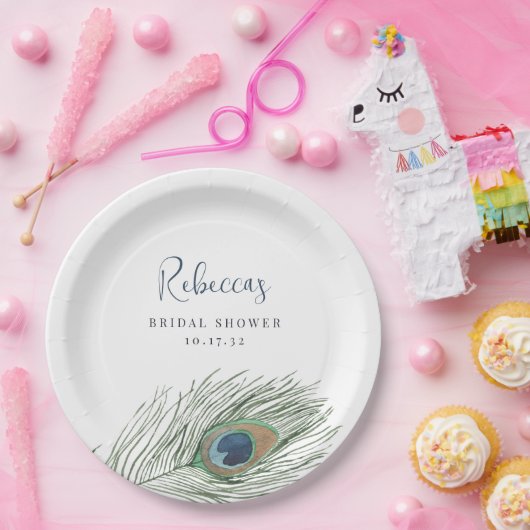 Brautparty der Wasserfarbenfeder Pappteller (Party)