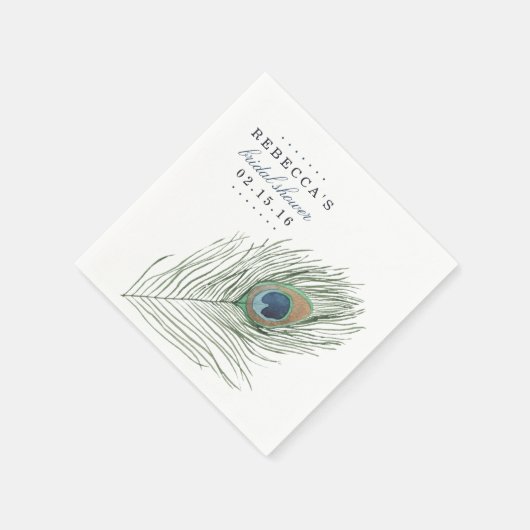 Brautparty der Wasserfarbenfeder Serviette (Ecke)