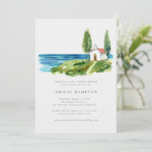 Brautparty der Wasserfarbenkapelle Einladung (Stehend Vorderseite)