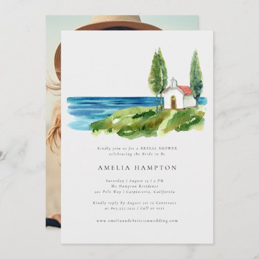 Brautparty der Wasserfarbenkapelle Einladung (Vorne/Hinten)