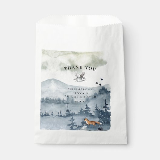 Brautparty der Wasserfarbenwälder Geschenktütchen (Vorderseite)