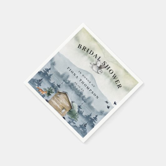 Brautparty der Wasserfarbenwälder Serviette (Ecke)