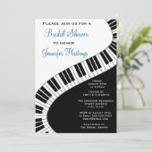 Brautparty der Wavy Curved Piano Keys Einladung (Stehend Vorderseite)