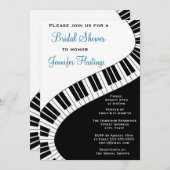 Brautparty der Wavy Curved Piano Keys Einladung (Vorne/Hinten)