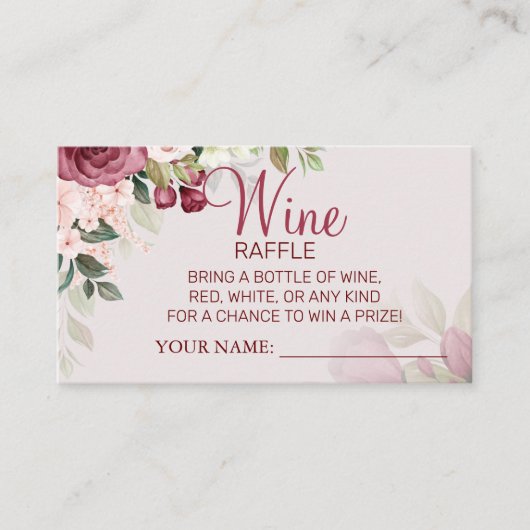 Brautparty der Weinverkostung Platzkarte (Vorderseite)