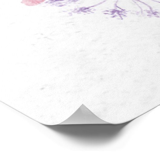 Brautparty der Wildblume Wasserfarbe Willkommen Poster (Ecke)