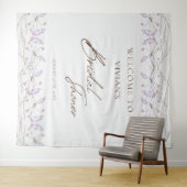 Brautparty der Wildblume Wasserfarbe Willkommen Wandteppich (Beispiel (Horizontal))