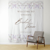 Brautparty der Wildblume Wasserfarbe Willkommen Wandteppich (Beispiel)