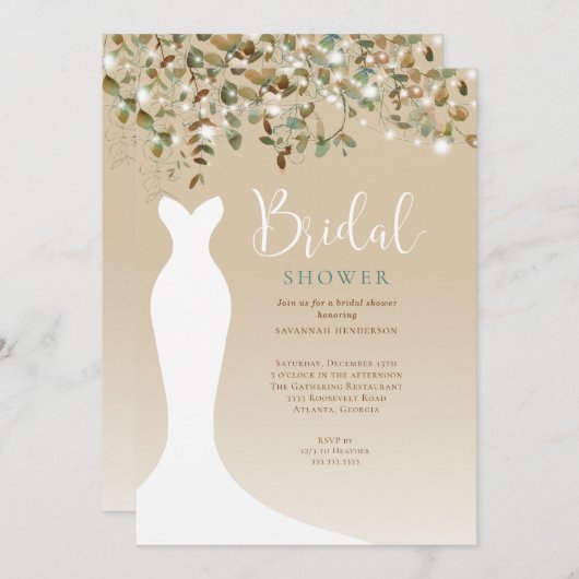 Brautparty der Zeichenketten Einladung (Vorne/Hinten)