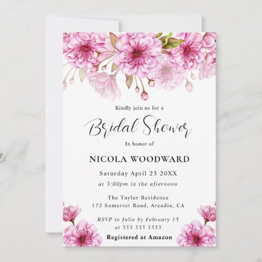 Brautparty der Zweigstelle Wasserfarbe Einladung (Vorderseite)