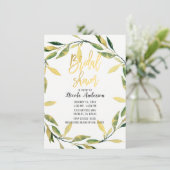 Brautparty des botanischen grünen Leaf Einladung (Stehend Vorderseite)