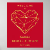 Brautparty des geometrischen Herzens Foliendrucke (Vorderseite)
