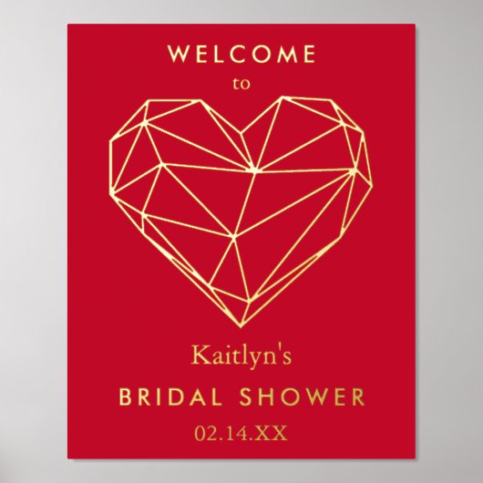 Brautparty des geometrischen Herzens Foliendrucke (Vorderseite)