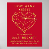 Brautparty des geometrischen Herzens Foliendrucke (Vorderseite)