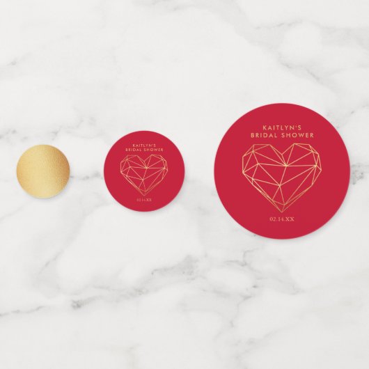 Brautparty des geometrischen Herzens Konfetti (Rückseiten)