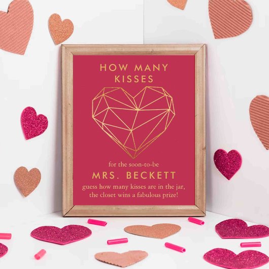 Brautparty des geometrischen Herzens Poster