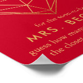 Brautparty des geometrischen Herzens Poster (Ecke)