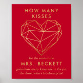 Brautparty des geometrischen Herzens Poster (Vorne)