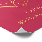 Brautparty des geometrischen Herzens Poster (Ecke)